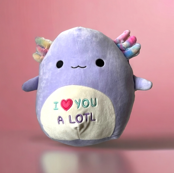 NWT Monica the Axolotl 12' RARE "Love U A Lotl” Valentine Plush Toy NWT 💜💜 - Picture 1 of 11